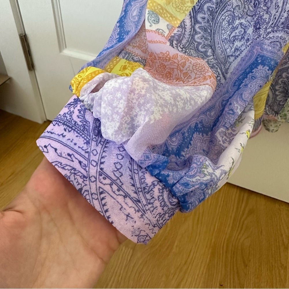 Asos Design Patchwork Pattern Blouse - Us Size 8 - image 4